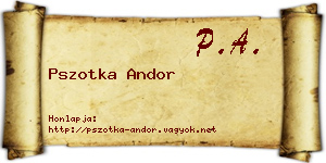 Pszotka Andor névjegykártya