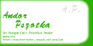 andor pszotka business card